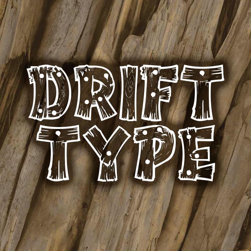 Drifttype: A Caps-Only Wood-Textured Typeface for Thoughtful Headlines
